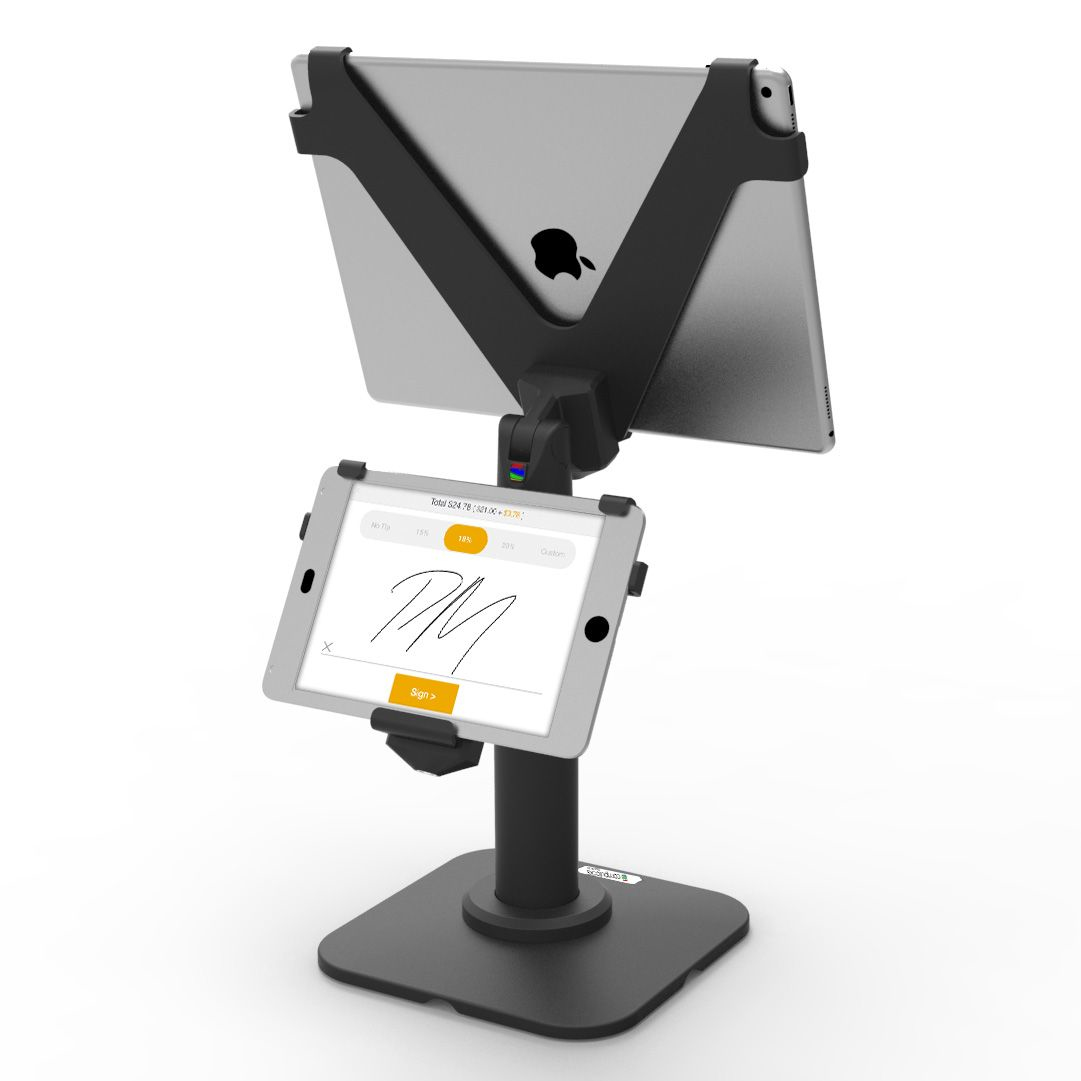 iPad 10.2in Front Facing Mount for Adjustable Height POS Kiosk