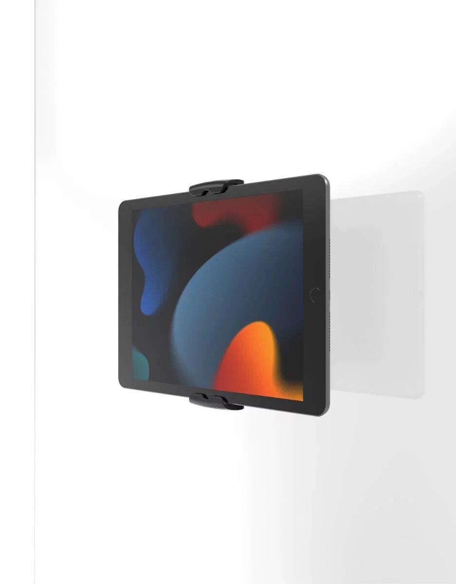 Glass Mount Bracket with Security Slot + Universal Tablet Wall Mount - Cling VESA - Black