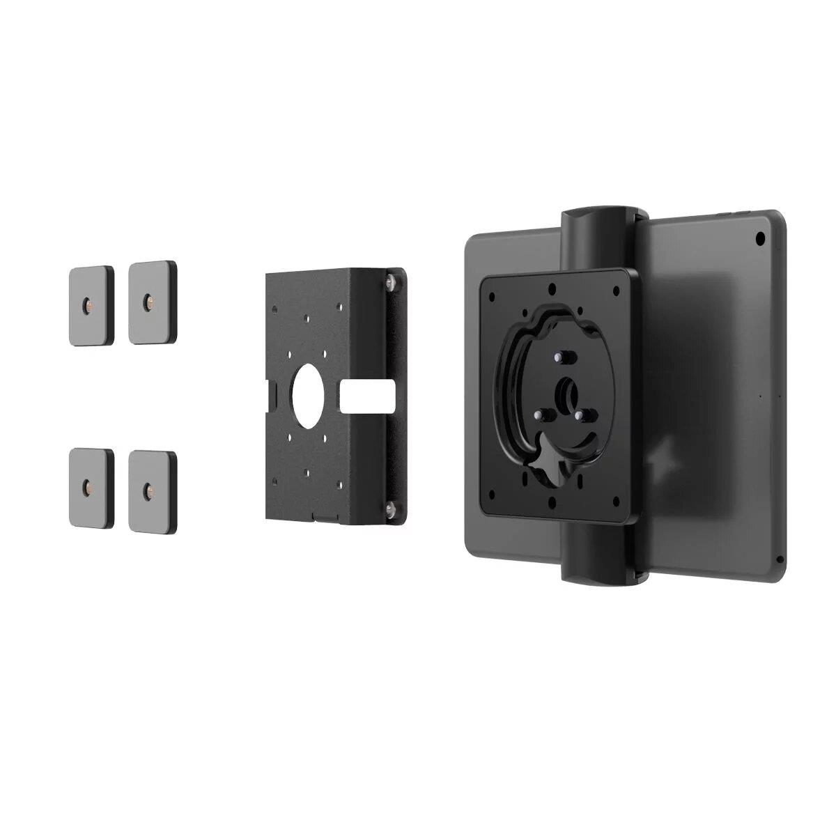 Glass Mount Bracket with Security Slot + Universal Tablet Wall Mount - Cling VESA - Black