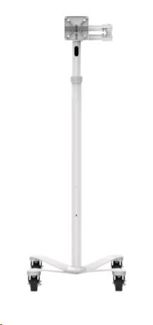 Bundle / Medical Rolling Cart Extended + Space, Enclosure for iPad 10.2in 7-9th Gen (2019-2021) - White