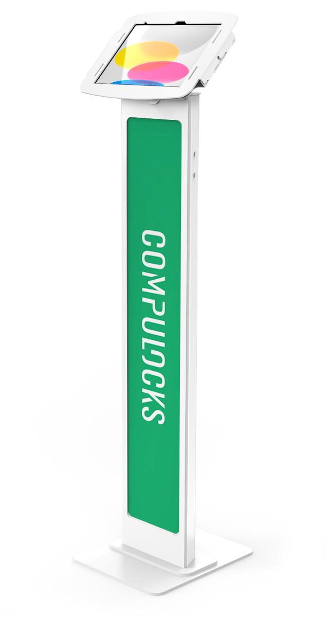 Bundle / BrandMe Floor Stand + Space, Enclosure for iPad 10th-11th (A16) Gen - White