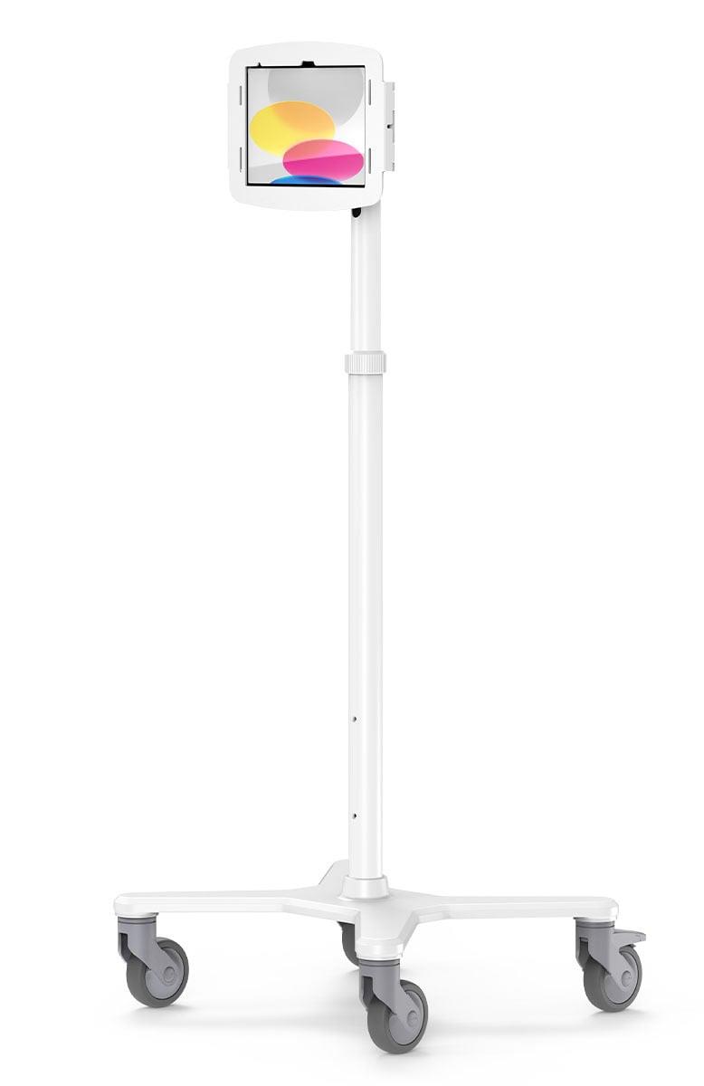 Bundle / Premium Medical Rolling Cart + Space, Enclosure for iPad 10th-11th (A16) Gen - White