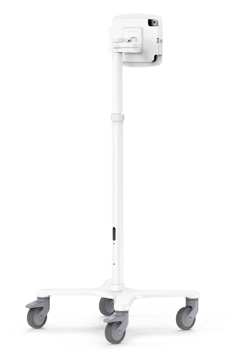 Bundle / Premium Medical Rolling Cart + Space, Enclosure for iPad 10th-11th (A16) Gen - White