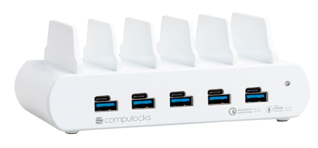 USB and USB-C 5-Port Multiple Tablet Charging Station - EU Plugs