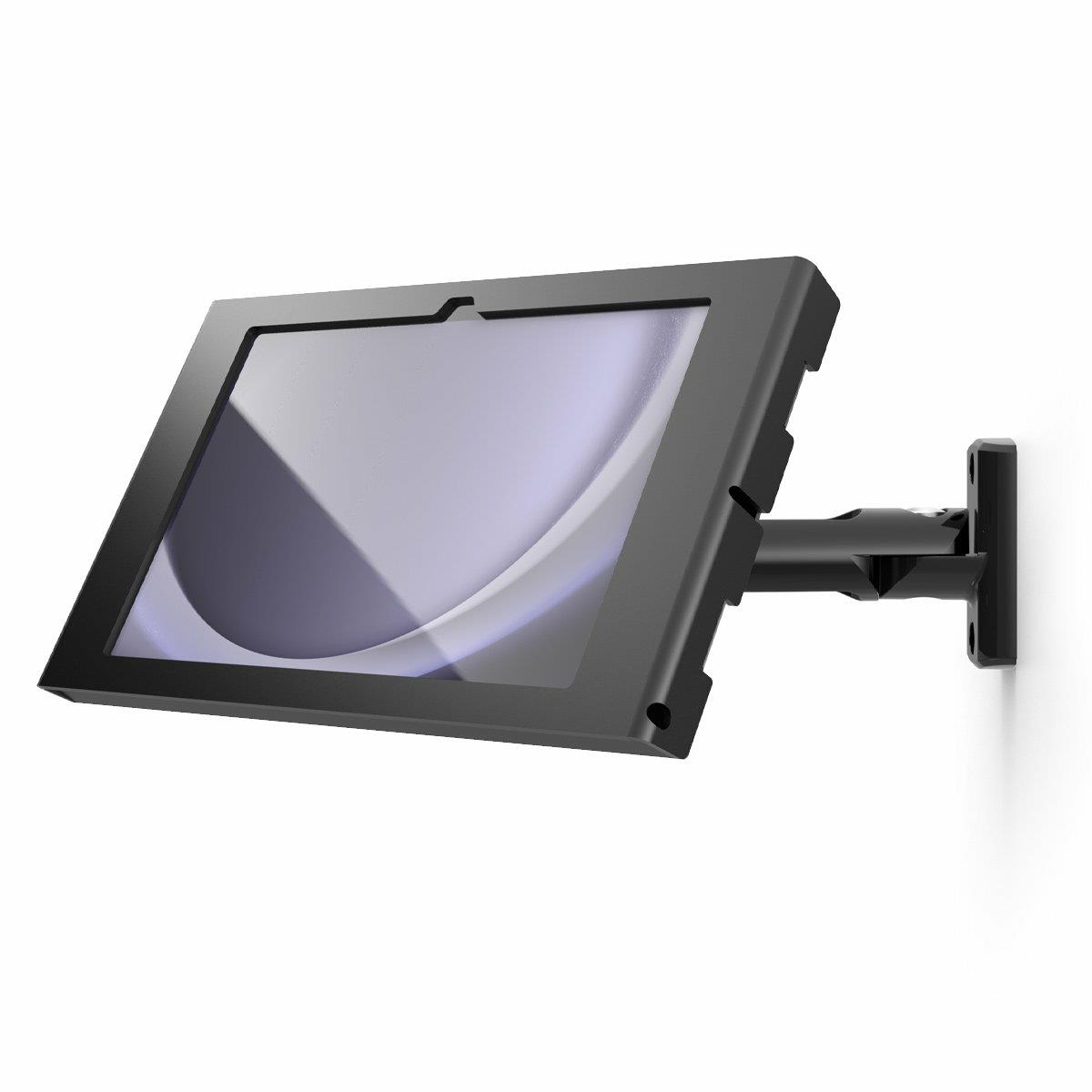 Bundle / Swing Wall Mount Arm + Apex Secured Enclosure Wall Mount for Galaxy Tab S9+/S9 FE+/S10+ 12.4in - Black