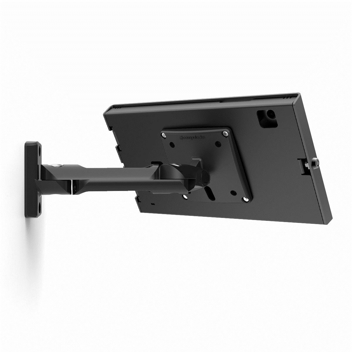 Bundle / Swing Wall Mount Arm + Apex Secured Enclosure Wall Mount for Galaxy Tab S9+/S9 FE+/S10+ 12.4in - Black