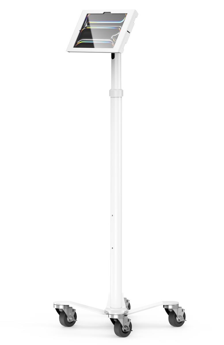 Bundle / Rolling Floor Stand + Apex Secured Enclosure Wall Mount for iPad Pro M4 11in - White