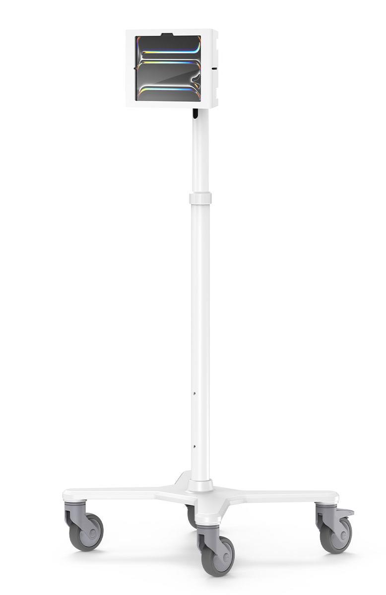 Bundle / Premium Medical Rolling Cart + Apex Secured Enclosure Wall Mount for iPad Pro M4 11in - White