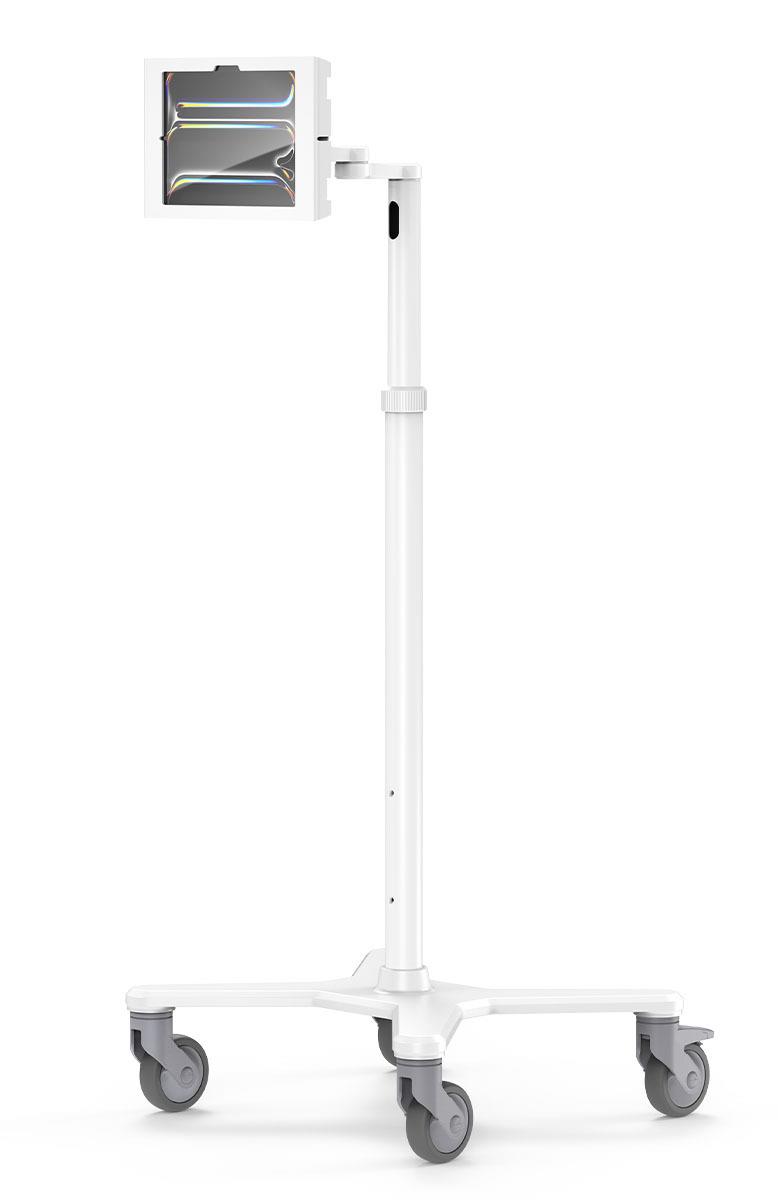 Bundle / Premium Medical Rolling Cart + Apex Secured Enclosure Wall Mount for iPad Pro M4 11in - White