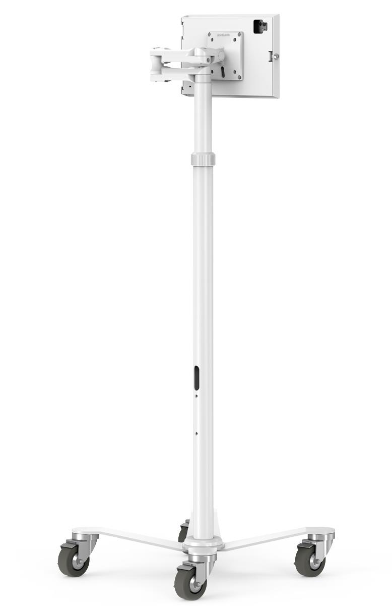 Bundle / Rolling Rise Stand Extended + Apex Secured Enclosure Wall Mount for iPad Air M2 & M3 11in - White