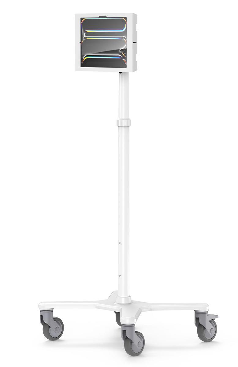 Bundle / Premium Medical Rolling Cart + Apex Secured Enclosure Wall Mount for iPad Pro M4 13in (2024) - White