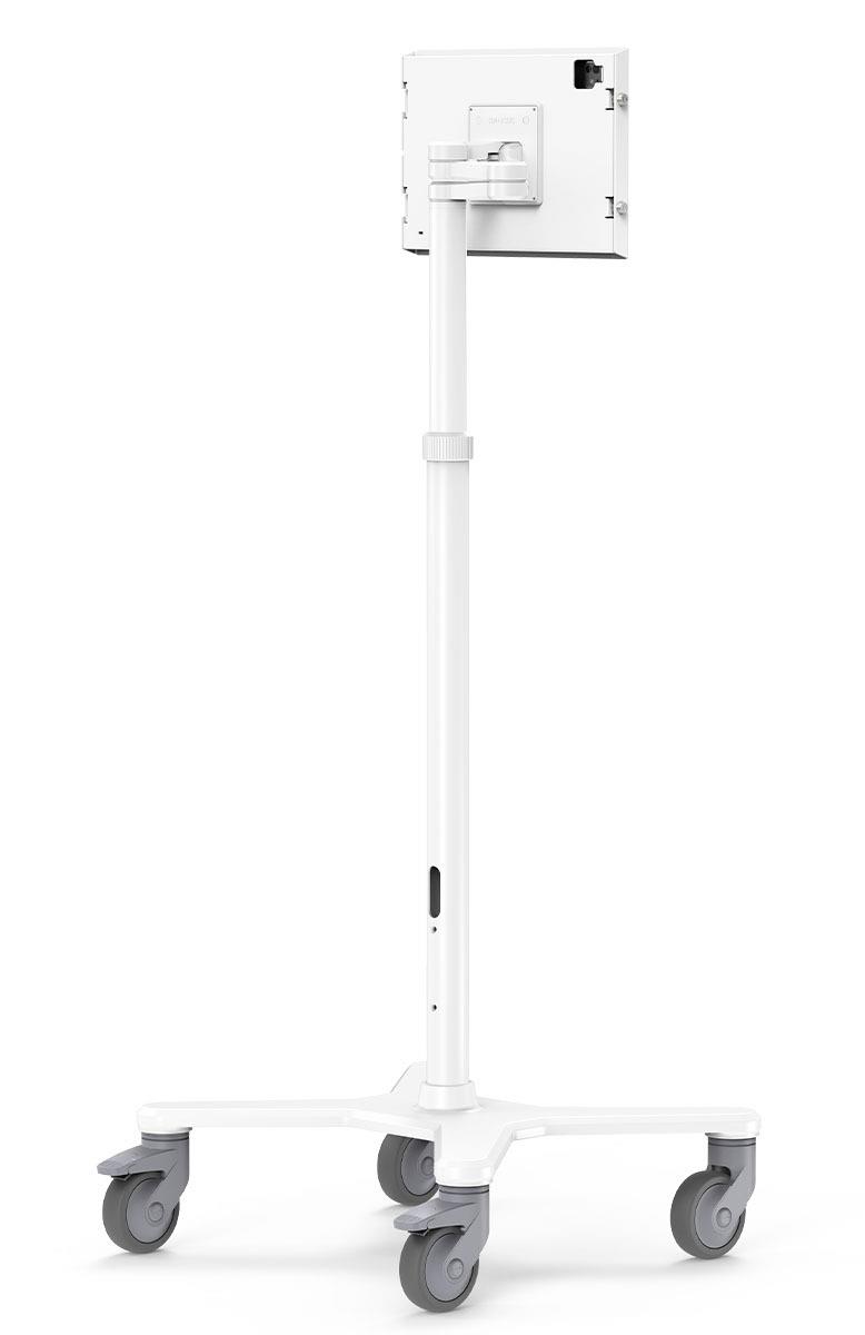 Bundle / Premium Medical Rolling Cart + Apex Secured Enclosure Wall Mount for iPad Pro M4 13in (2024) - White