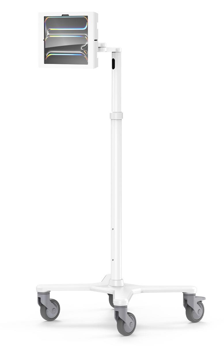 Bundle / Premium Medical Rolling Cart + Apex Secured Enclosure Wall Mount for iPad Pro M4 13in (2024) - White