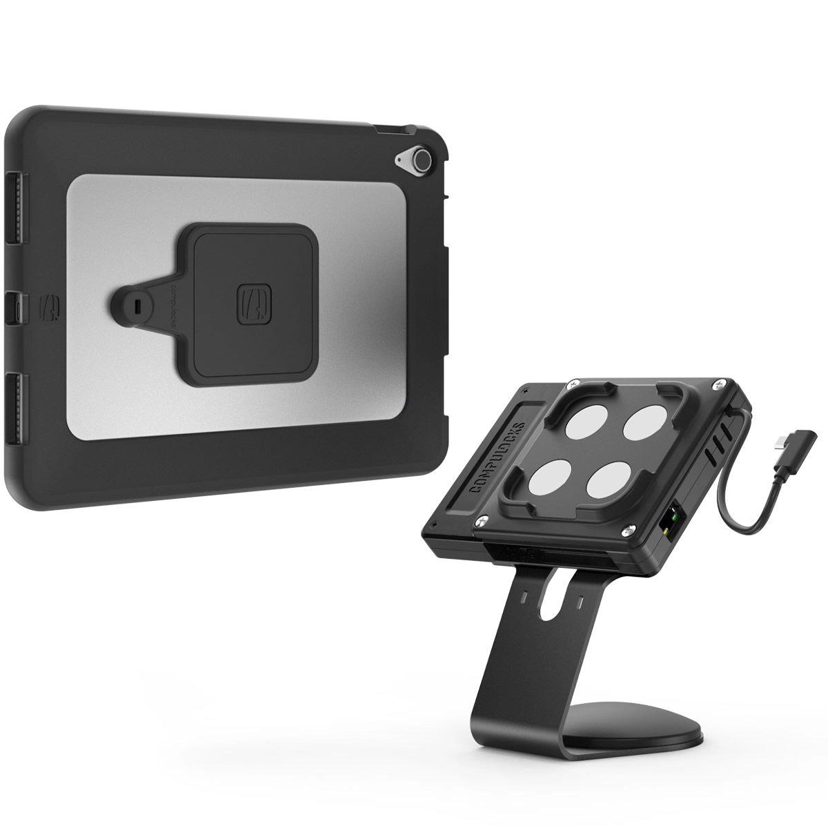 Bundle / VESA Fixed 45 Degree Core Counter Stand or Wall Mount + Space Enclosure + Plus Hub VESA Box for Galaxy Tab A8 10.5in - Black