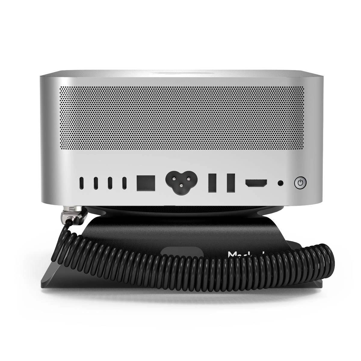 Bundle / Mac Studio Security Stand + Dual Head Coiled Cable Keyed Lock - Black