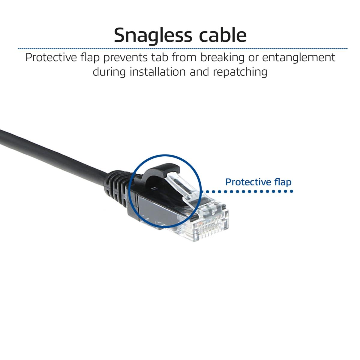 Slimline Patch Cable - CAT6 - U/UTP - 0.25m - Black