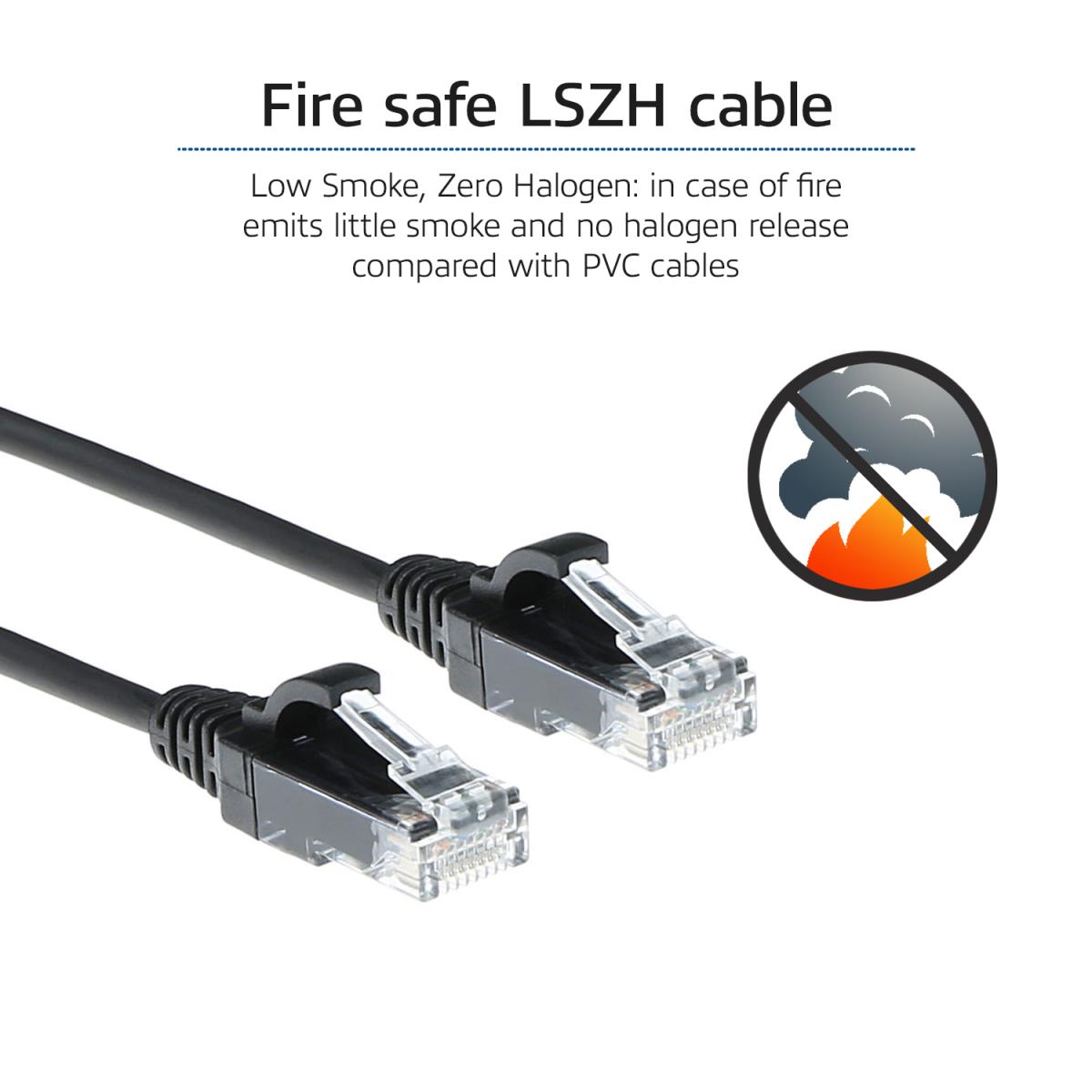 Slimline Patch Cable - CAT6 - U/UTP - 2m - Black