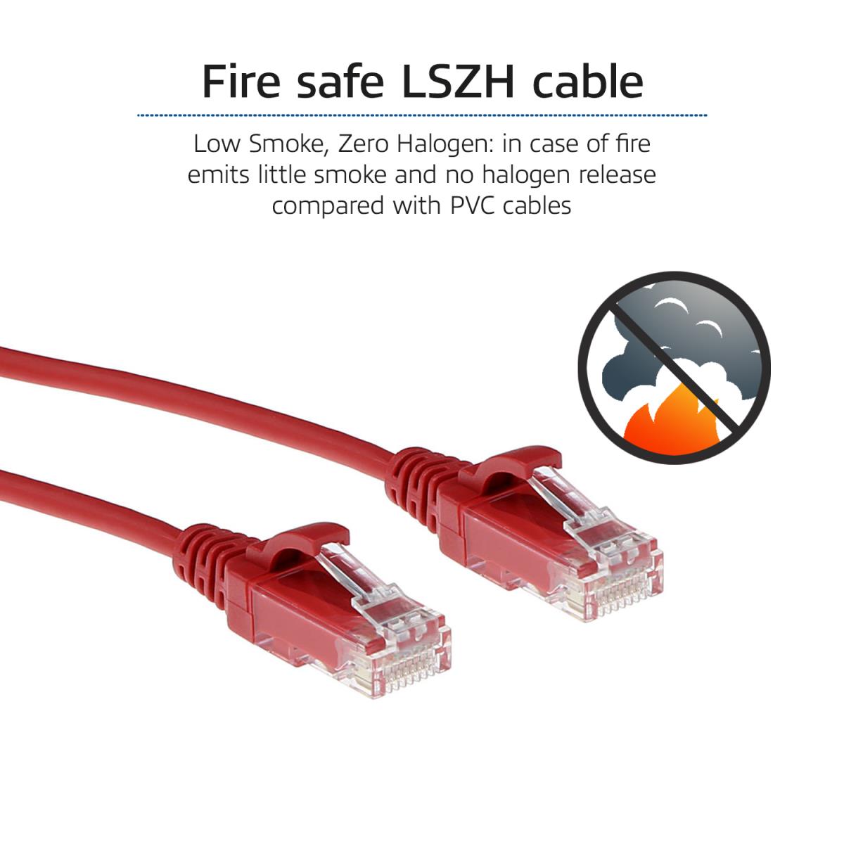 Slimline Patch Cable - CAT6 - U/UTP - 3m - Red
