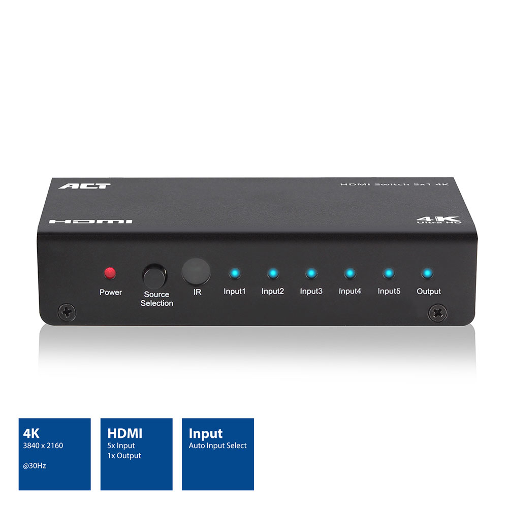 Act 5x 1 Hdmi Switch, 3D And 4k Support