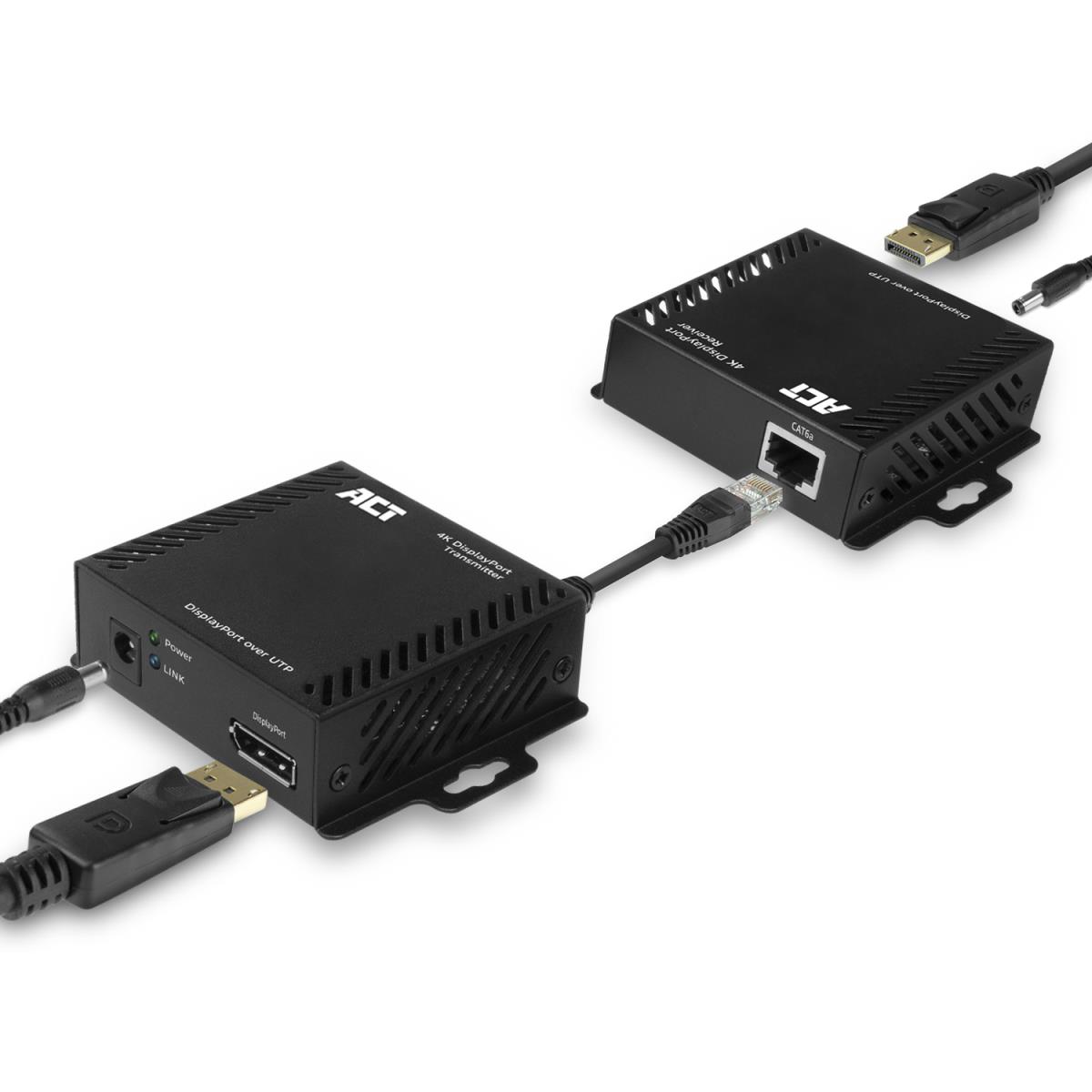 4K DisplayPort Over CATX Extender set up to 70 Meter