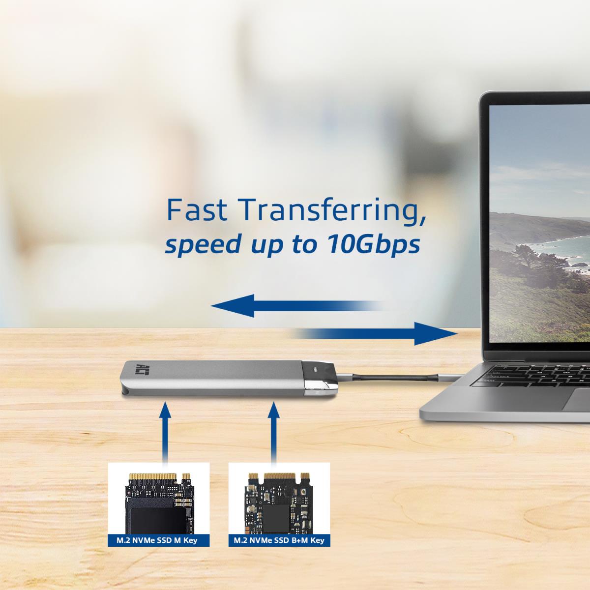 M.2 NVMe USB-C SSD Enclosure Aluminium USB 3.2 Gen2