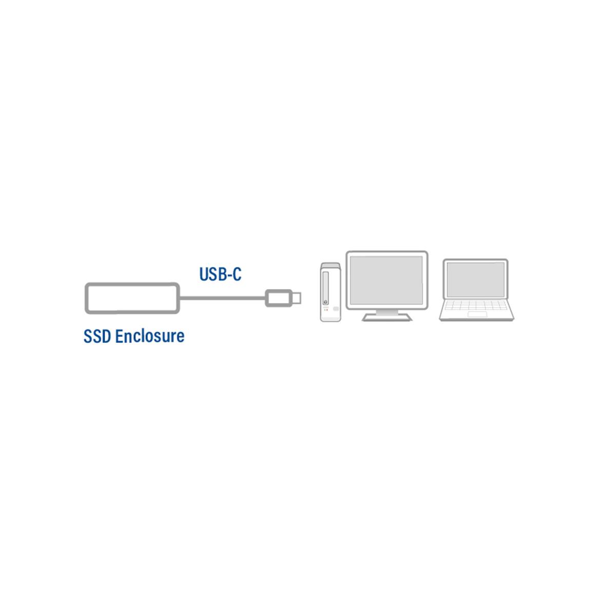 M.2 NVMe USB-C SSD Enclosure Aluminium USB 3.2 Gen2