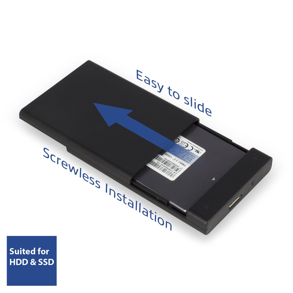 2.5in SATA Hard Drive Enclosure Screwless USB 3.2 Gen1