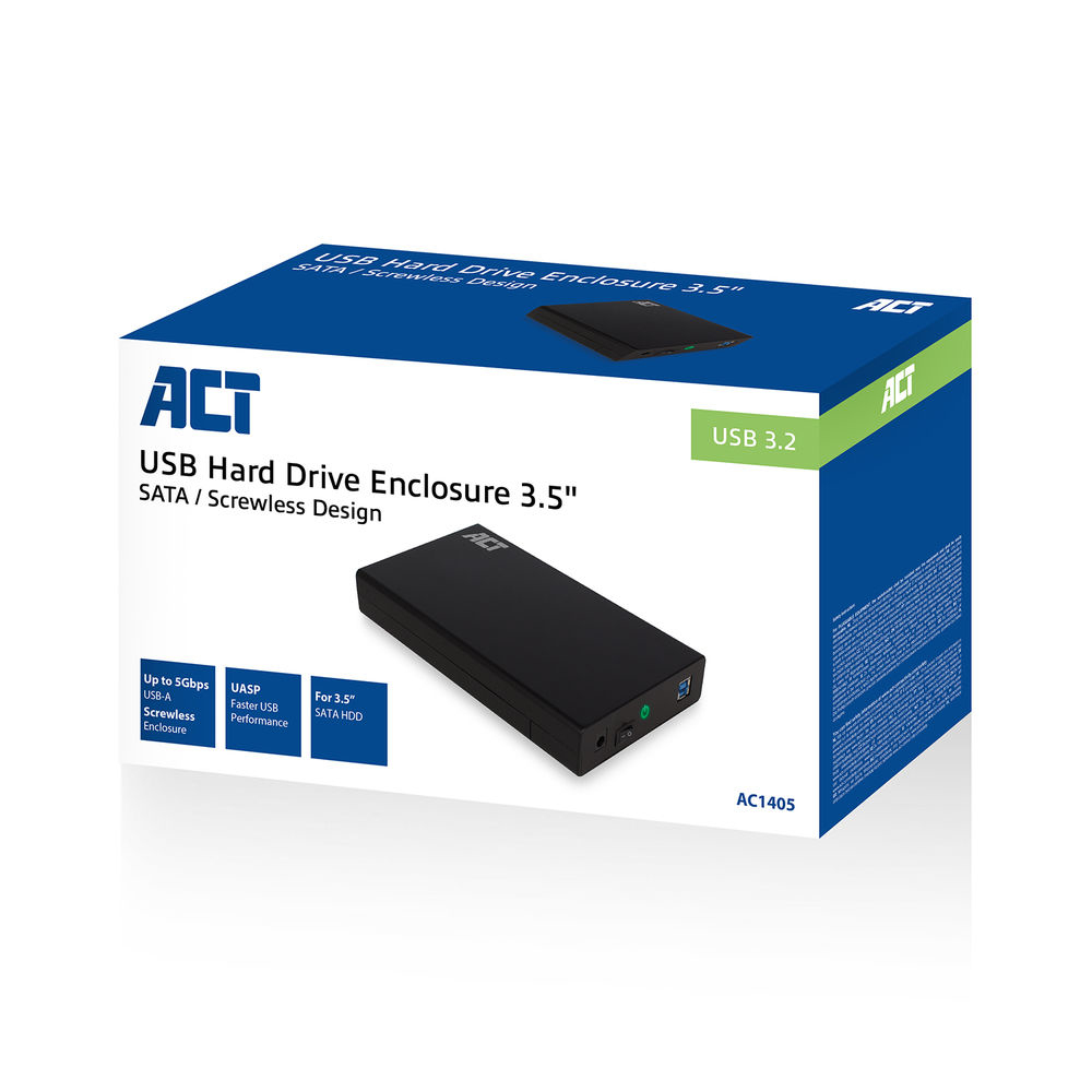 3.5in SATA Hard Drive Enclosure Screwless USB 3.2 Gen1