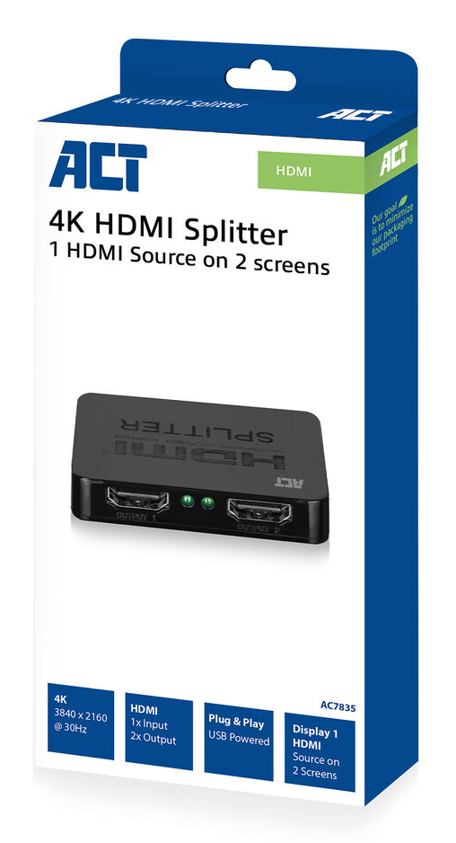 4K HDMI 1.4 splitter 2 ports
