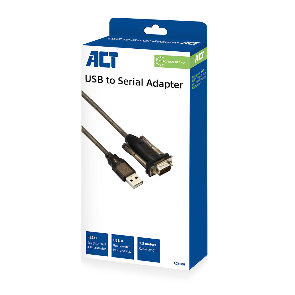 USB-A (Male) to Serial RS-232 DB-9 (Male) Adapter cable 1,50m