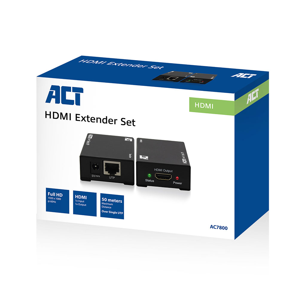 HDMI Extender Set Single CAT6 50m 3D Support
