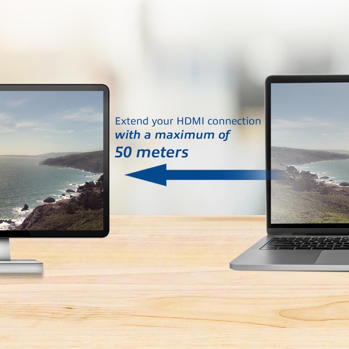HDMI Extender Set Single CAT6 50m 3D Support