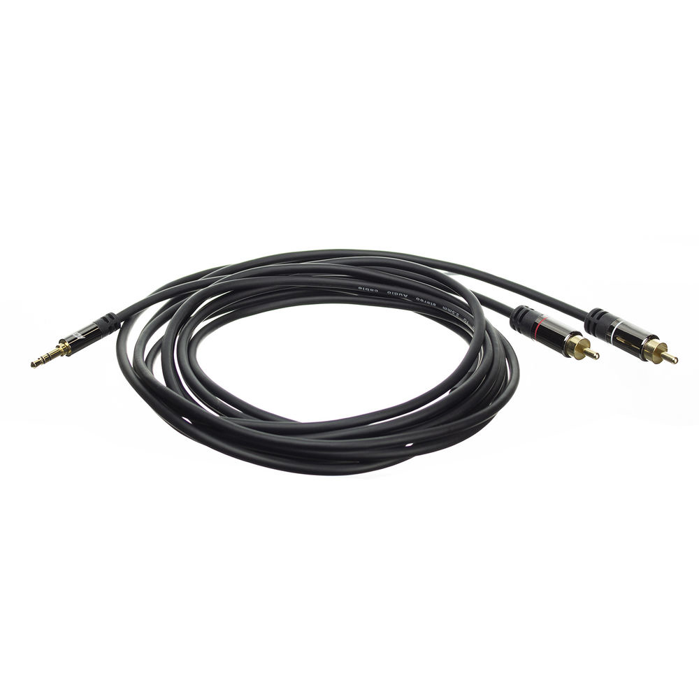 High Quality Audio Connection Cable 1x 3.5mm Stereo Jack Male - 2x Rca Male 1.5m