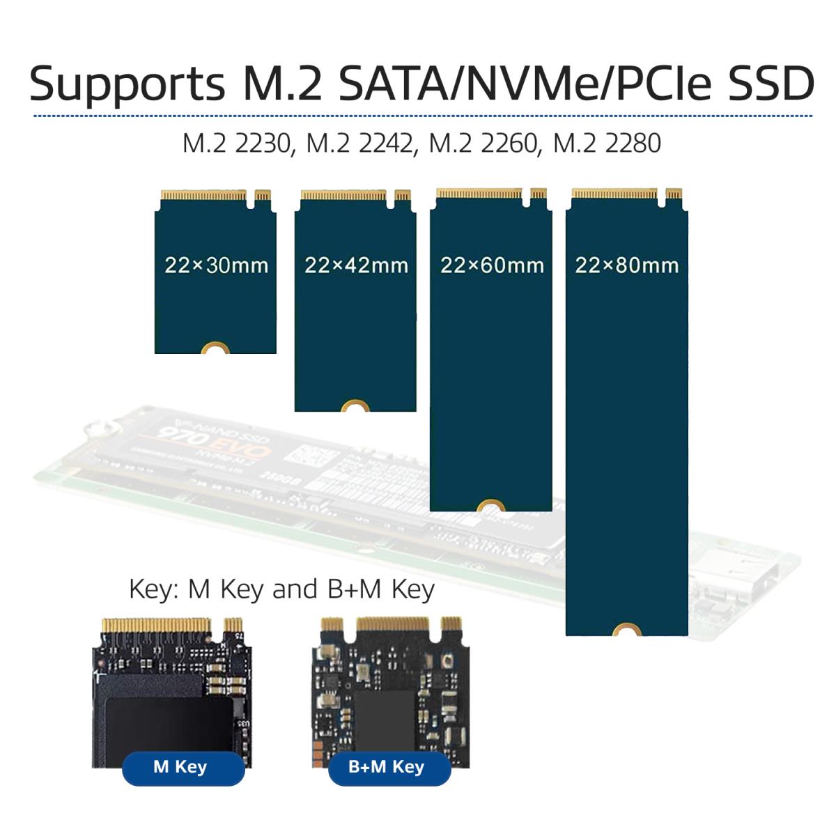 SSD Enclosure / M.2 SATA and NVMe / USB-C 3.2 Gen2 Aluminium