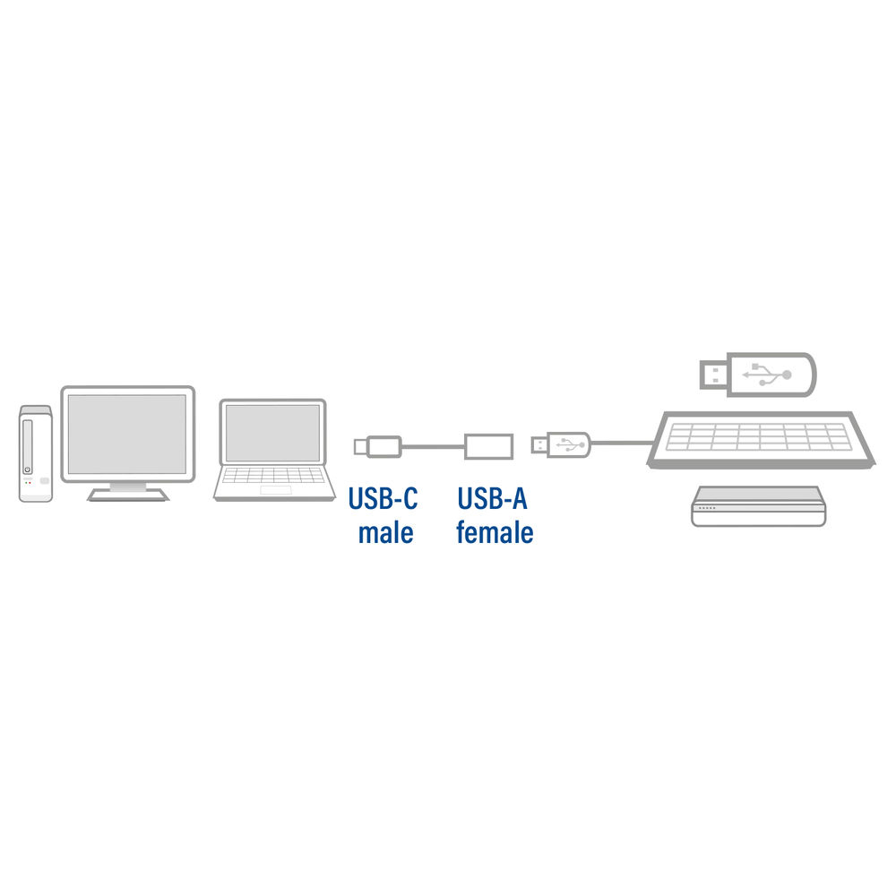 USB 3.2 Gen2 OTG Cable C Male - A Female 0.2m
