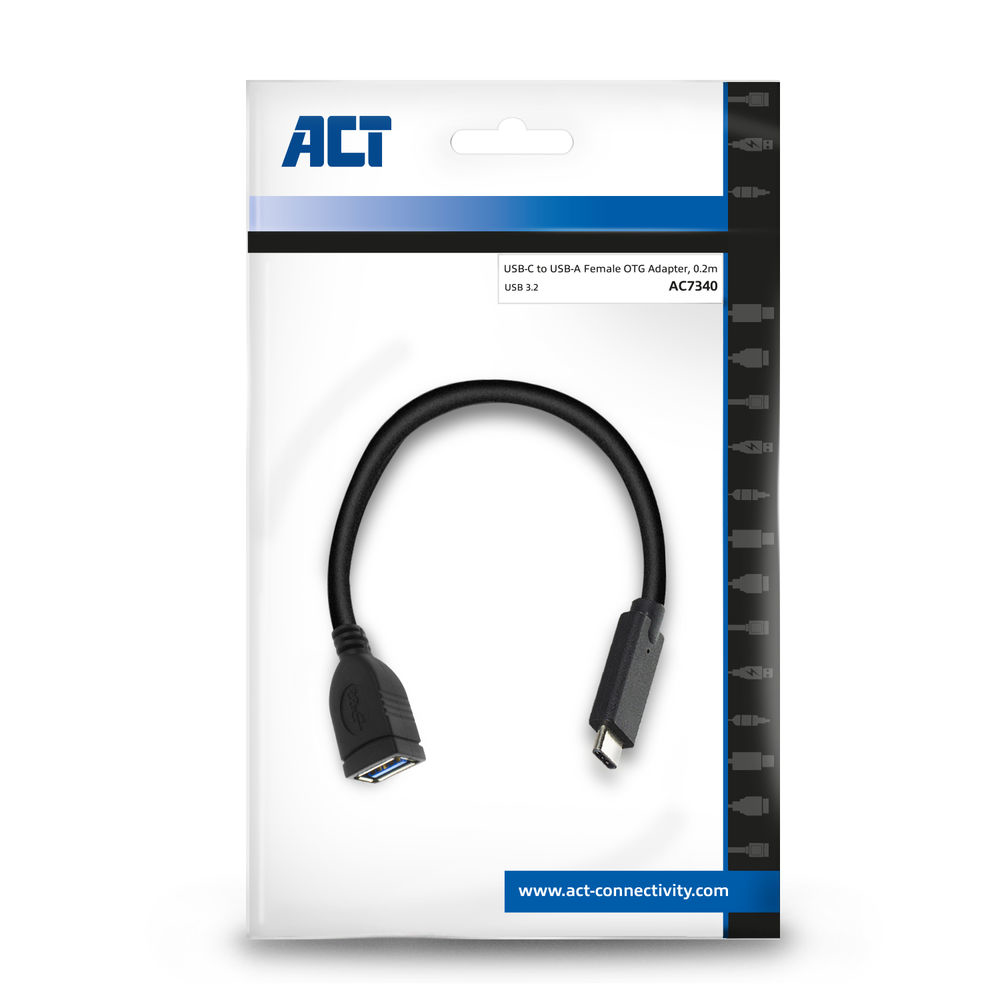 USB 3.2 Gen2 OTG Cable C Male - A Female 0.2m