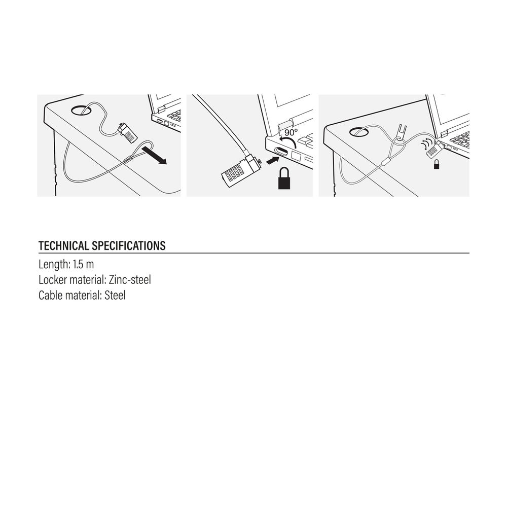 Notebook Number Lock 1.5m