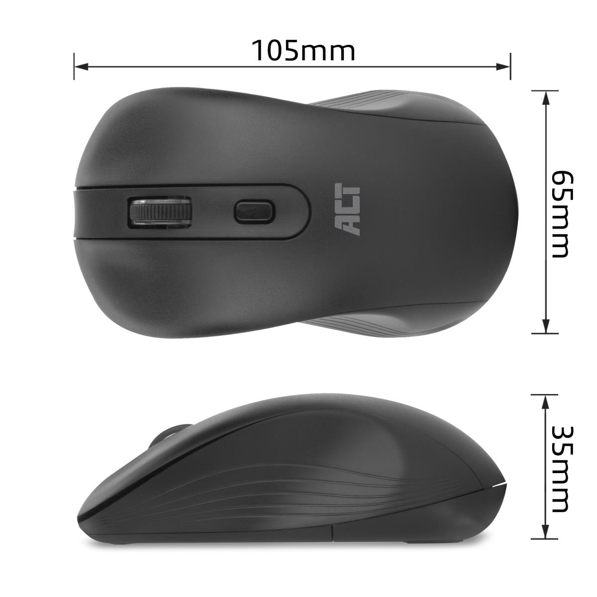 Wireless Mouse USB Nano Receiver 1000 dpi Black
