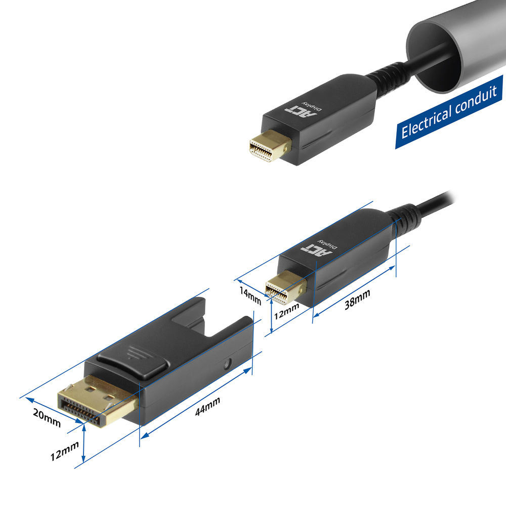 DisplayPort 1.4 Active Optical Cable 8K with Detachable Connector DisplayPort Male - DisplayPort Male 10m