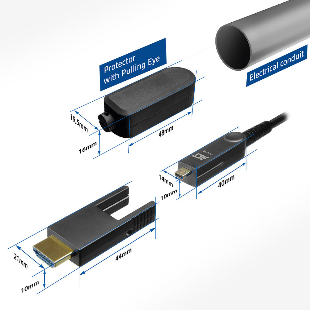 HDMI High Speed 4K Active Optical Cable with Detachable Connector HDMI-A Male - HDMI-A Male - 10m