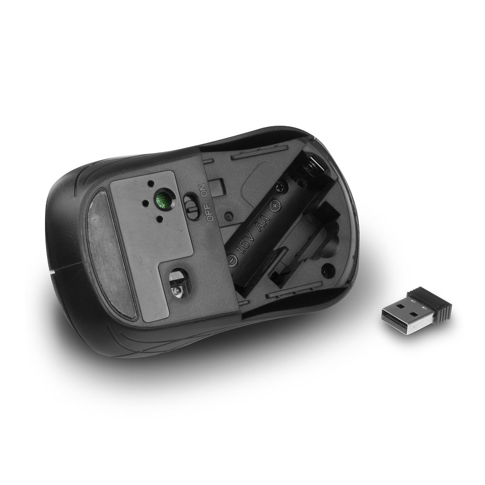 Wireless Mouse USB Nano Receiver 1600 Dpi Black