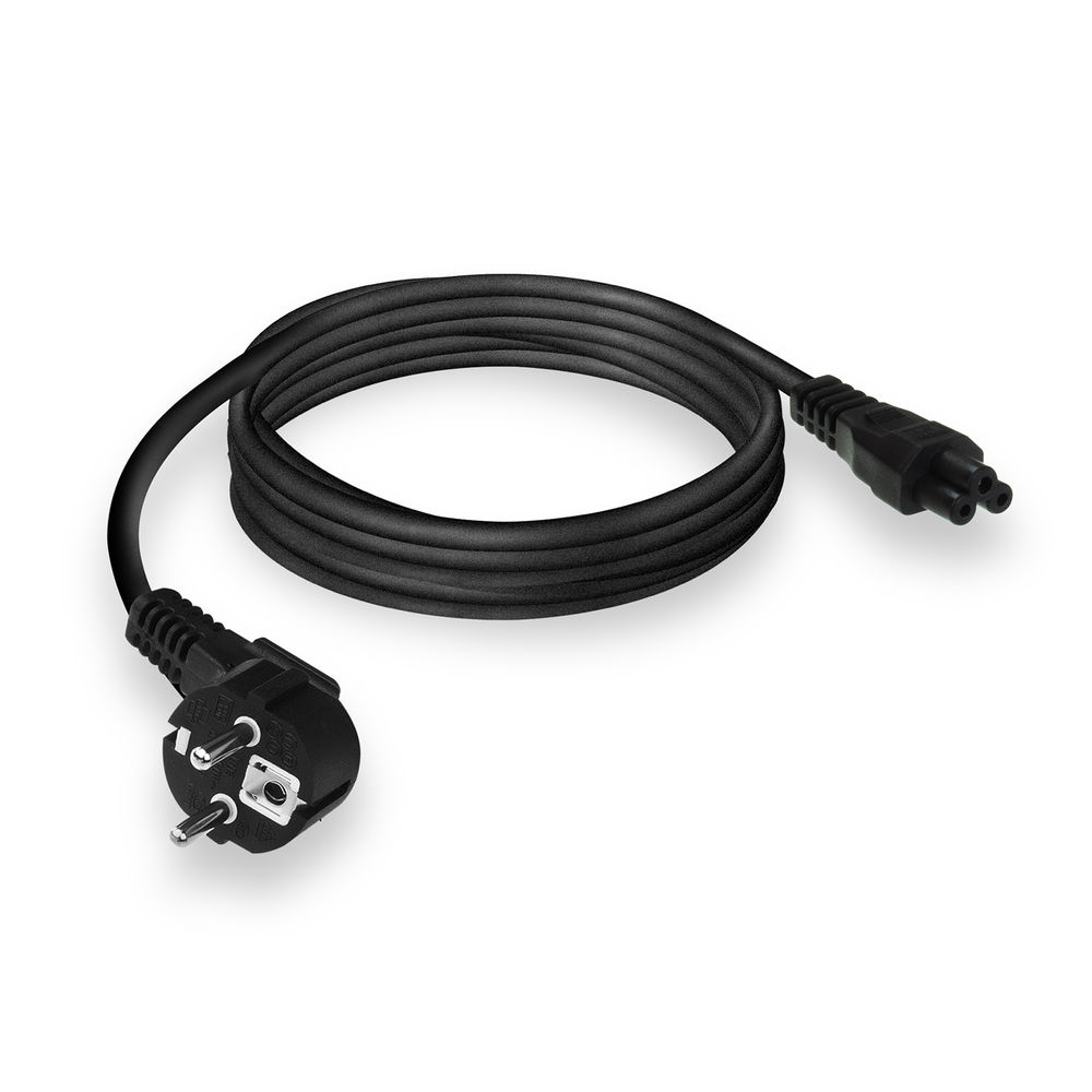Power Cord Mains Connector Cee7/7 Male (angled) - C5 Black 2m