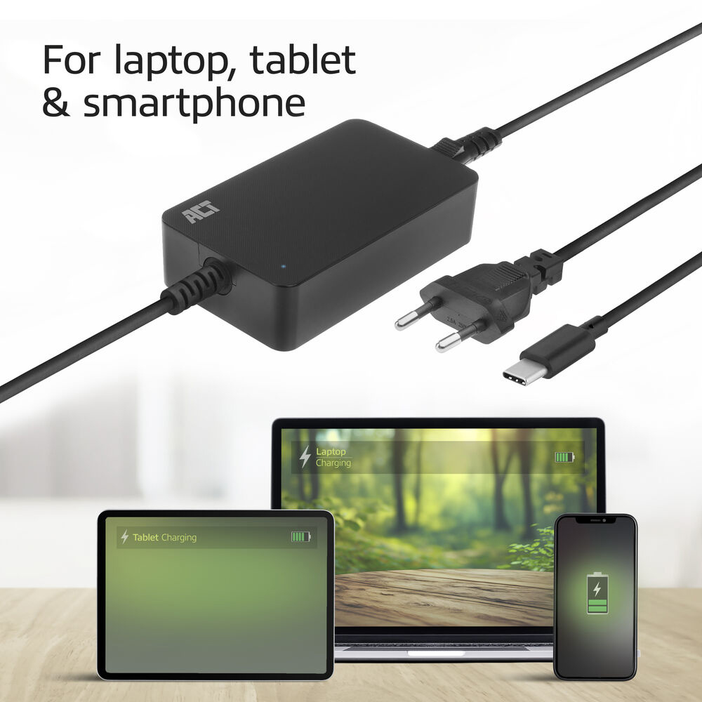 USB-C Laptop Charger With Power Delivery Profiles 65w