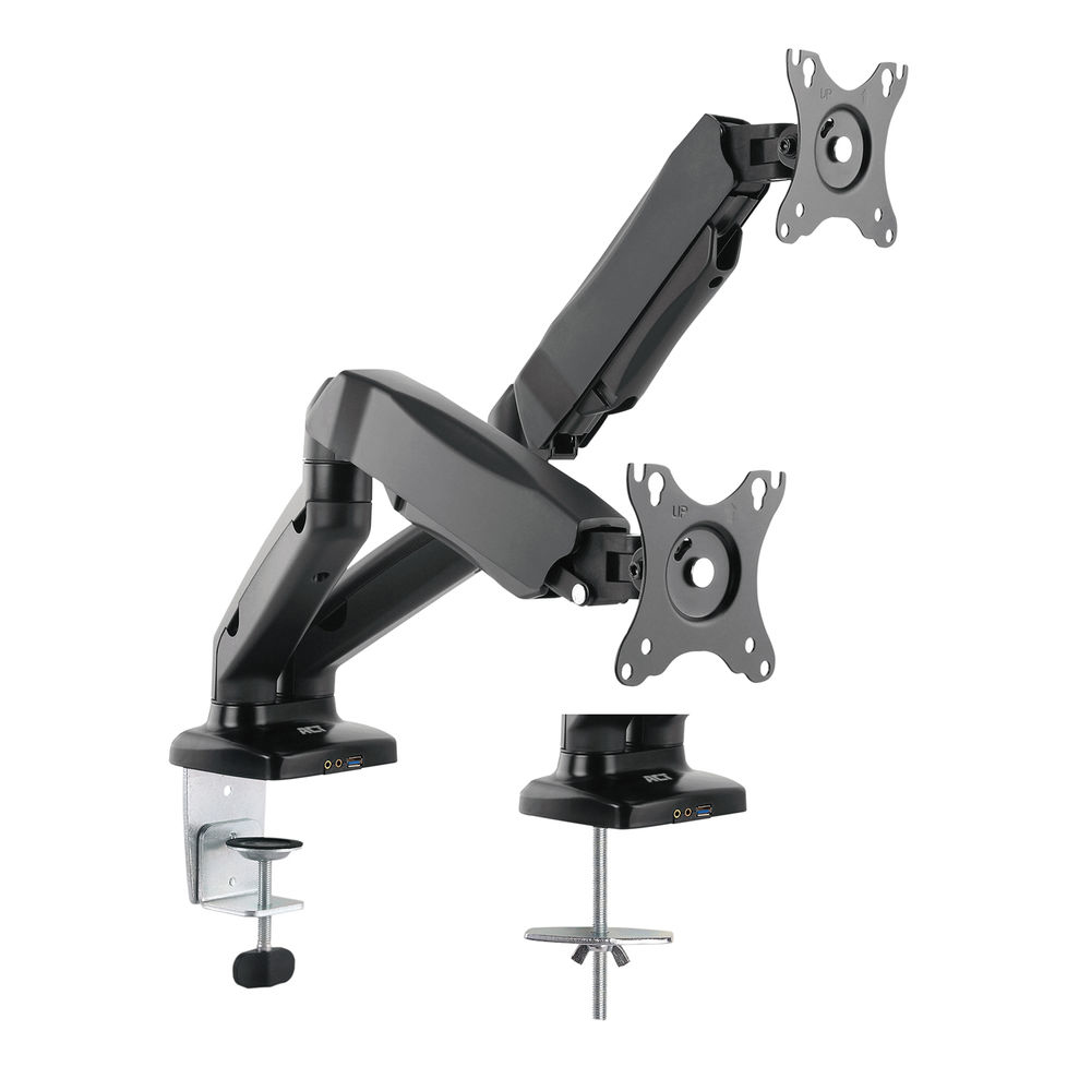 Monitor Desk Mount With Gas Spring 2 Screens Up To 32in Vesa