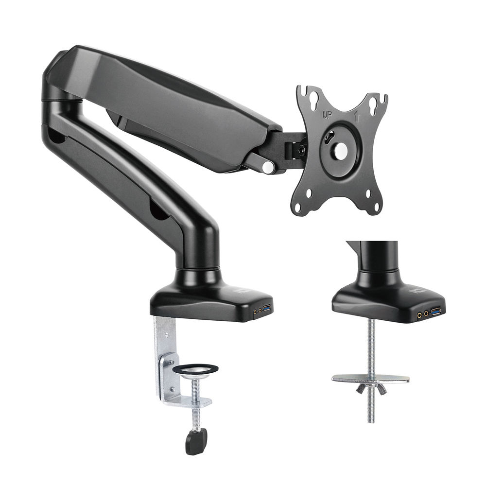 Monitor Desk Mount With Gas Spring 1 Screen Up To 32in With Vesa