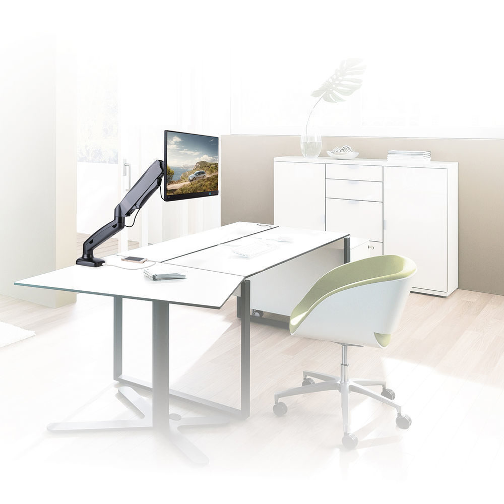 Monitor Desk Mount With Gas Spring 1 Screen Up To 32in With Vesa