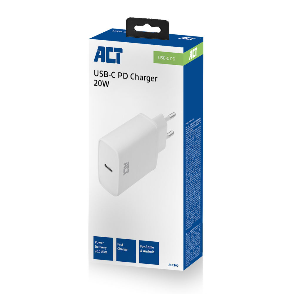 USB-c Charger 1-port 20w Power Delivery White