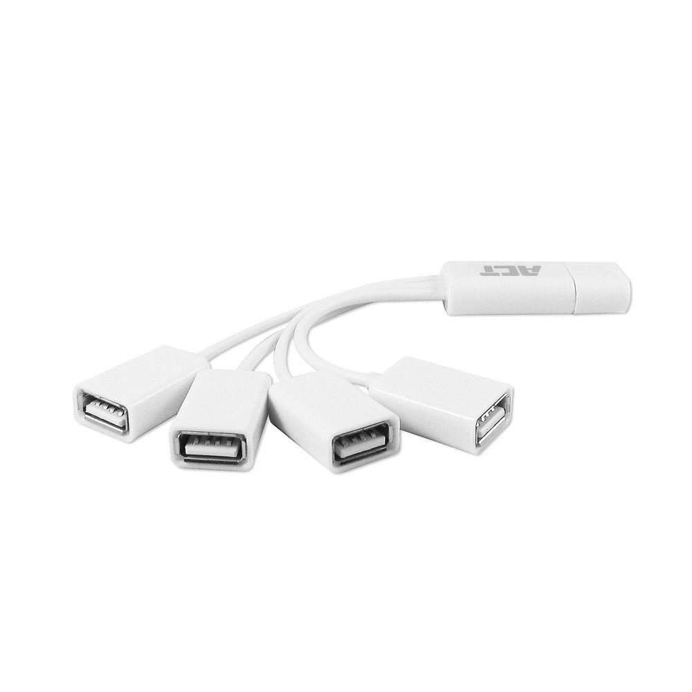 USB Hub 2.0 4x USB-A Flexible White