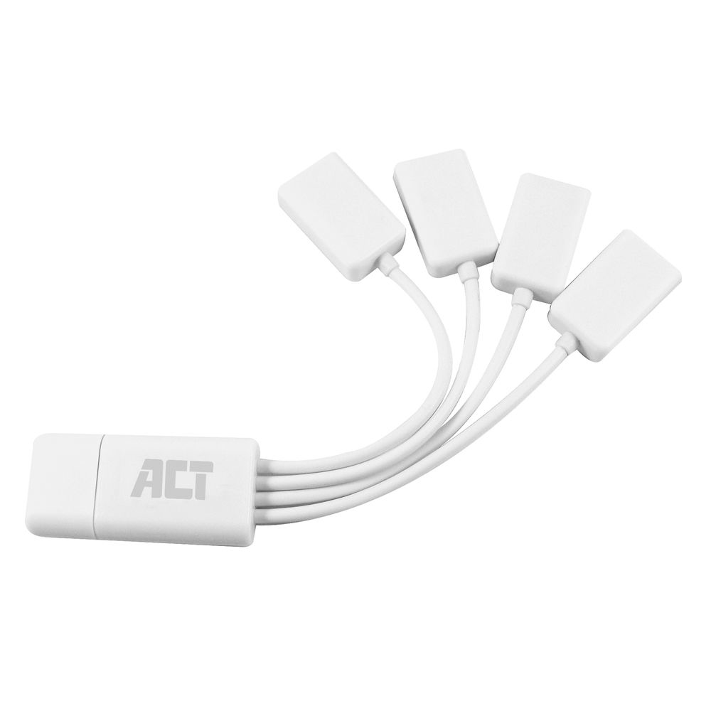 USB Hub 2.0 4x USB-A Flexible White