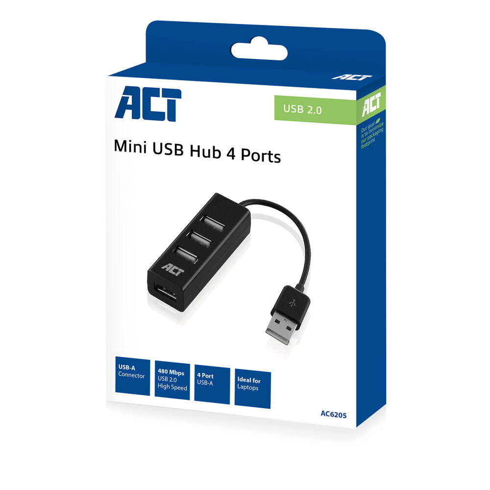 USB Hub 2.0 4x USB-A Mini
